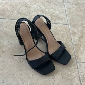 A New Day Black open toe block heels Size 9.5